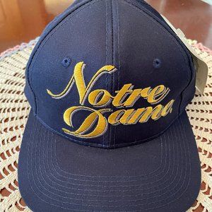 Vintage Notre Dame Fighting Irish Navy Cap Hat Officially Licensed New Tag Rare